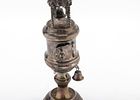 A LARGE SILVER SPICE TOWER BY M. KHARLOP. Warsaw, c.1890. On a round base and of spool form. תמונה - 1