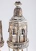 A LARGE AND HEAVY PAIR OF STERLING SILVER TORAH FINIALS BY MICHAEL STRAUSS. In the style of תמונה - 1