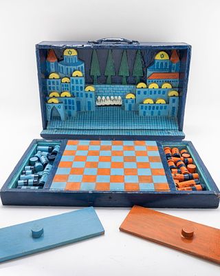 ELIYAHU SIDI - CHESSBOARD, CITY OF JERUSALEM. Bernard Eliyahu Sidi (B. 1936, France).