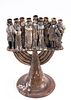 A HANDCRAFTED MENORAH OF HOLOCAUST SURVIVORS. Hand painted and crafted. The candle holders are תמונה - 2