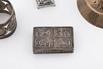 A GROUP OF FOUR STERLING SILVER JUDAICA OBJECTS. Including a ring holder by Bier silversmiths תמונה - 3