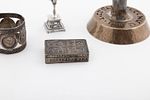 A GROUP OF FOUR STERLING SILVER JUDAICA OBJECTS. Including a ring holder by Bier silversmiths תמונה - 4