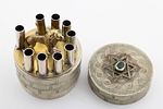 A TRAVELLING CIRCULAR HANUKKAH LAMP. Israel, modern. Alpacca. Formerly a pill box of sort. תמונה - 1