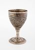 A RARE SEPHARDIC SILVER KIDDUSH CUP. Probably Morocco, 19th century. In goblet form. Engraved תמונה - 2