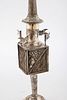A LARGE SILVER FILIGREE SPICE TOWER. Berlin, c. 1880. On round base with square spice section תמונה - 1