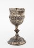 A SILVER KIDDUSH GOBLET. Germany, c. 1890. On a round base with case flower decoration. Upper תמונה - 1