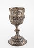 A SILVER KIDDUSH GOBLET. Germany, c. 1890. On a round base with case flower decoration. Upper תמונה - 3
