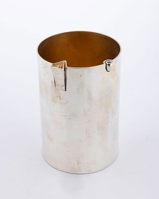A STERLING SILVER KIDDUSH CUP BY YONATAN SHALOM. Israel, Modern. Beaker form. The interior is 
