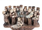 A HANDCRAFTED MENORAH OF HOLOCAUST SURVIVORS. Hand painted and crafted. The candle holders are תמונה - 2