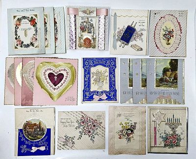 A COLLECTION OF OVER 400 JEWISH NEW YEARS AND RELATED CARDS ALL ANTIQUE. With English and 