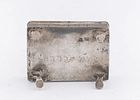 AN EARLY SILVER SPICE CONTAINER. Germany, c. 1800. On four shell feet. With a sliding top that תמונה - 3