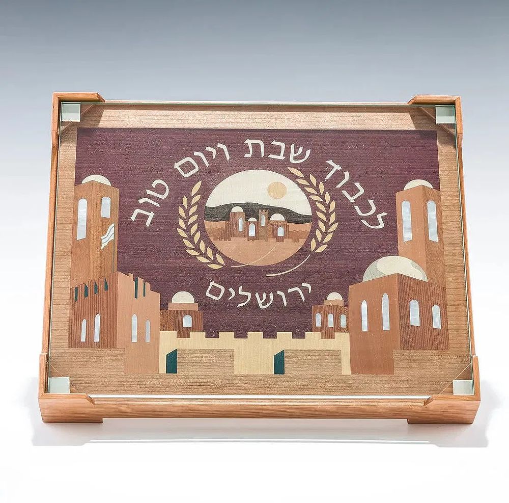 A HAND MADE CHALLAH BOARD BY ALEX AND LORELEI GRUSS. Brooklyn, NY 2021. Hand crafted with 