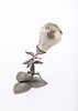 A SILVER SPICE CONTAINER. Poland, c. 1850. On a three leaf base with leave and branch shaped תמונה - 1