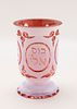A LARGE RUBY GLASS PASSOVER GOBLET. Probably Italian, Early 20th century. With a white outer תמונה - 1