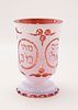 A LARGE RUBY GLASS PASSOVER GOBLET. Probably Italian, Early 20th century. With a white outer תמונה - 2