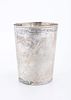A VERY LARGE SILVER BEAKER. Augsburg, 18th century MAKER CXS. Cylindrical in form. Soft finish תמונה - 1