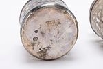 A PAIR OF STERLING SILVER AND GLASS COVERED JARS. Mexico, mid-century. Glass jars with sterling תמונה - 1