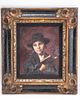 MOZART ROTTMAN (1875 - 1950) OIL ON CANVAS, HASIDIC YOUNG MAN. Oil on canvas. Young Hasidic man תמונה - 1