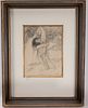 ABEL PANN (1883 - 1963). Pencil drawing on paper. Of Abraham and Isaac during the Akeidah. תמונה - 1
