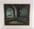 MOSHE CASTEL (Israel 1901 - 1991). Oil on canvas. Synagogue interior. c. 1938. Sold Sotheby's תמונה - 1