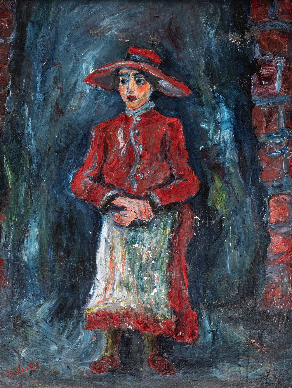 MOSHE CASTEL. (Israel 1901 - 1991). Oil on cardboard laid down on canvas. "THE REDHEAD FROM 