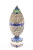 A MAGNIFICENT STERLING SILVER, ENAMEL AND LAPIS ETROG AND LULAV CONTAINER BY DEKEL AVIV. Israel, c.תמונה - 3