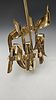 A LARGE POLISHED BRASS ETERNAL LIGHT. American, c. 1960's. Hand formed with three letter kuf תמונה - 2