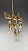 A LARGE POLISHED BRASS ETERNAL LIGHT. American, c. 1960's. Hand formed with three letter kuf תמונה - 5