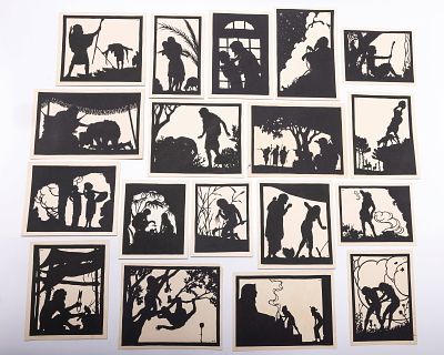 A COLLECTION OF VINTAGE SILHOUETTES CUTOUTS BY MEIR GUR ARYEH. Jerusalem, 1934. A wonderful 