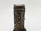 A MINIATURE SILVER TORAH TIK. Probably Jerusalem, c. 1920. In traditional shape with true form תמונה - 2