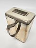 A SILVER PLATED CHARITY BOX. Continental, 20th century. With a handle, a money slot and an תמונה - 2
