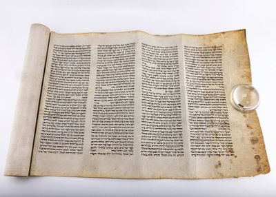 AN EARLY MEGILLAH ON KLAF. Poland, c. 1880. Ashkenaz Beis Yosef Ksav. On mashuach (on the 