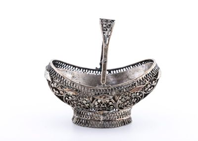 A FILIGREE MASTER SALT BASKET. Ukraine, c. 1820. Ukraine, c. 1810. Basket form. With solid 