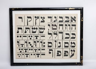 ALEPH BET FOR SCHOOL CHILDREN. Lower East Side, New York, c. 1900. Printed by Rochman on Suffolk 