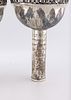 A PAIR OF SILVER TORAH FINIALS. Nuremberg, 1856. On tubular staves with an outwardly tapering תמונה - 1