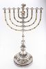 A MAGNIFICENT STERLING SILVER MENORAH BY SWED MASTER SILVERSMITHS. Crafted from Rhodium plated תמונה - 1