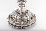 A MAGNIFICENT STERLING SILVER MENORAH BY SWED MASTER SILVERSMITHS. Crafted from Rhodium plated תמונה - 3