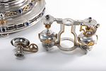 A MAGNIFICENT STERLING SILVER MENORAH BY SWED MASTER SILVERSMITHS. Crafted from Rhodium plated תמונה - 4