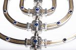 A MAGNIFICENT STERLING SILVER MENORAH BY SWED MASTER SILVERSMITHS. Crafted from Rhodium plated תמונה - 8