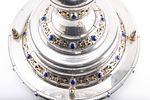A MAGNIFICENT STERLING SILVER MENORAH BY SWED MASTER SILVERSMITHS. Crafted from Rhodium plated תמונה - 9