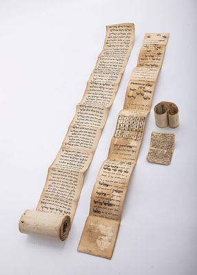 THREE KABBALISTIC AMULETS. Ottoman Empire, 19th century. Each written by a Sofer Stame with 