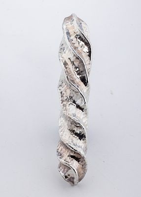 A STERLING SILVER MEZUZAH CASE BY PAMPALONI SILVERSMITHS. Firenze, Italy. Modern. Hand hammered 