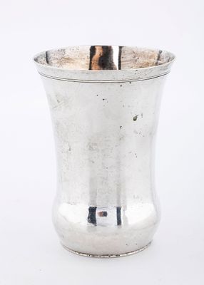A LARGE SILVER KIDDUSH GOBLET. Vienna, 1832. Beaker form. In baluster shape. Marked wth maker 