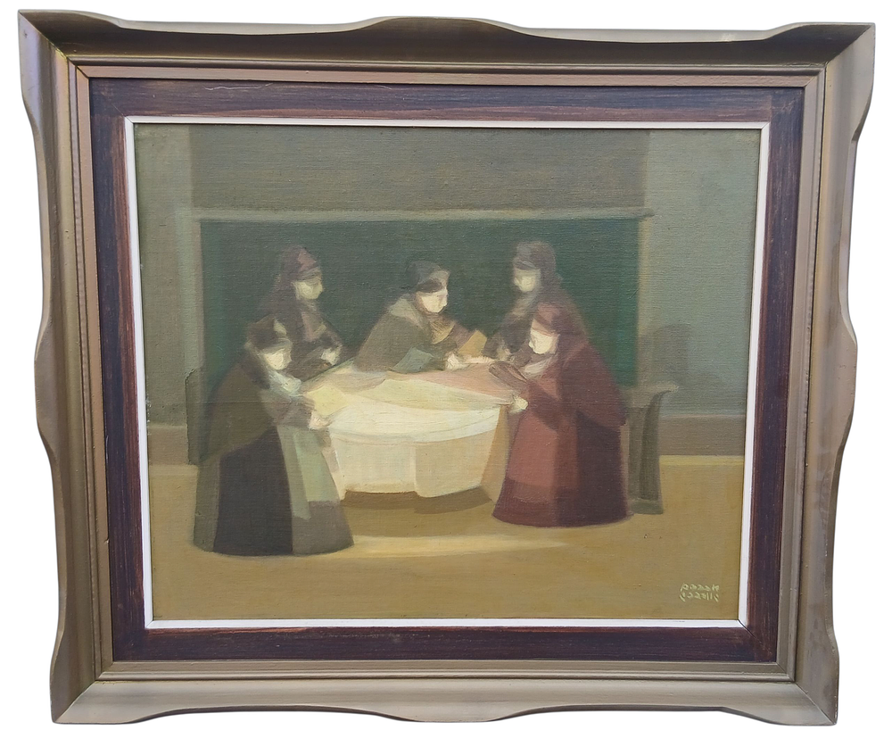 אברהם גולדברג - שמן על עץ חתום מידות 50X60 סמ