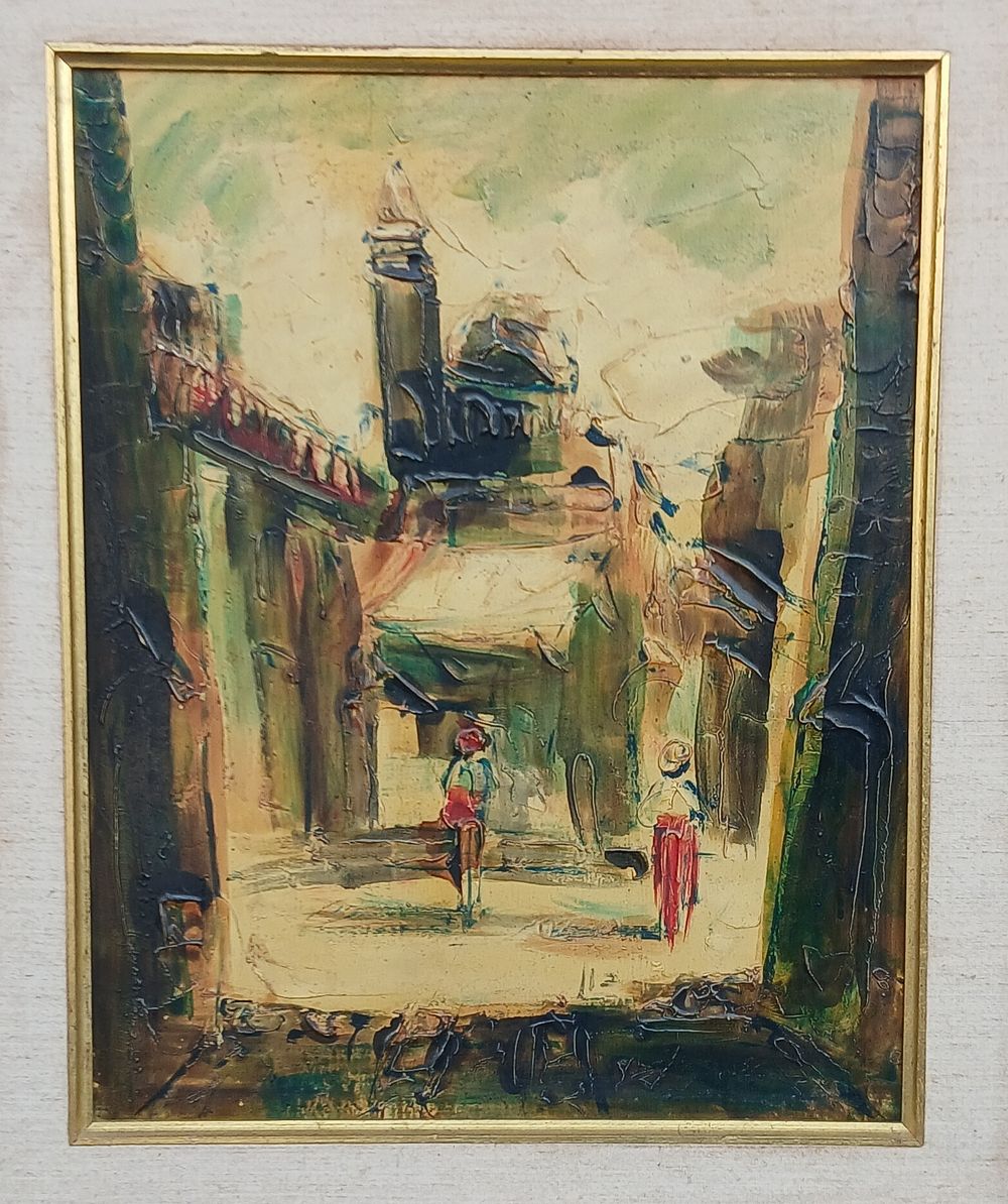 שמן על עץ חתום מידות 40×50 סמ ממוסגר