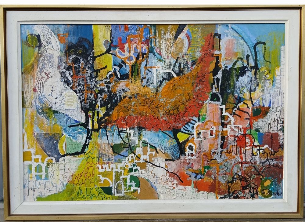 שמן על בד ציור ישן ואיכותי חתום 
מידות 51X80 סמ