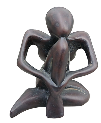 פסל עץ מאסיבי ישן גובה 11.5 סמ