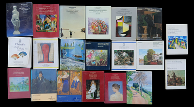 לוט 20 קטלוגים מ2 בתי המכירות הגדולים בעולם סותביס וכריסטי'ס שנות ה 80