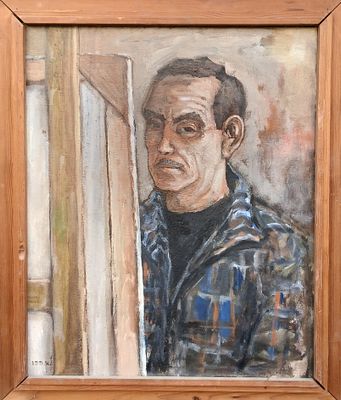 שמן על עץ חתום מידות 42X53 סמ