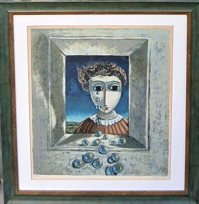 יוסל ברגנר - ליטוגרפיה חתומה וממוספרת מידות 40X47 סמ